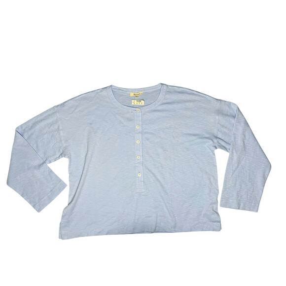 NWT Madewell Relaxed Henley Long-Sleeve Tee Size Medium - Picture 2 of 5